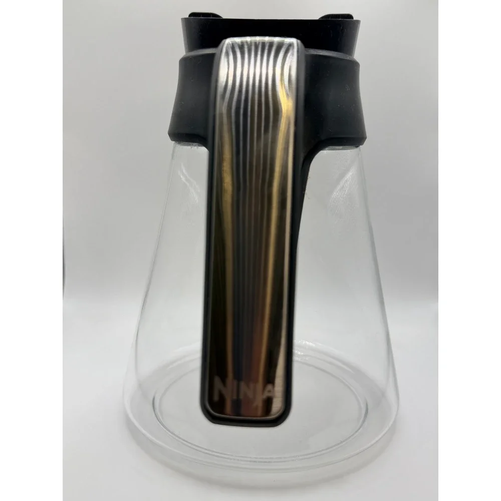 Ninja Glass Coffee Carafe Replacement Black Lid and Handle with Silver Accent